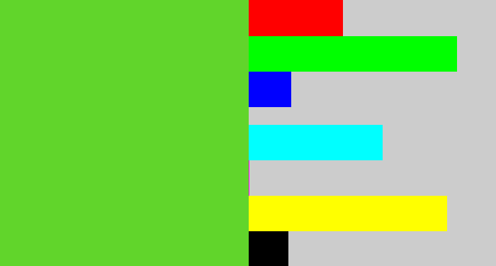 Hex color #61d52b - toxic green