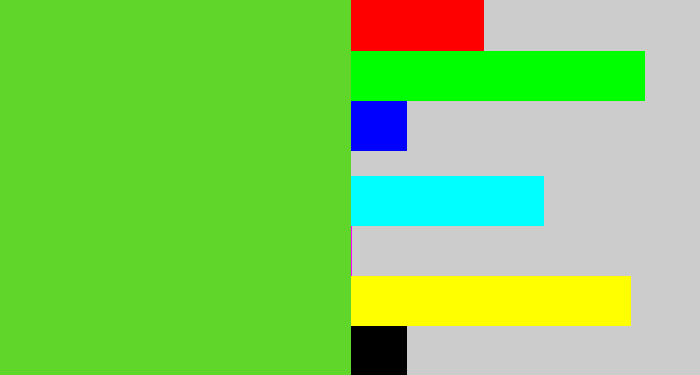 Hex color #61d62a - toxic green