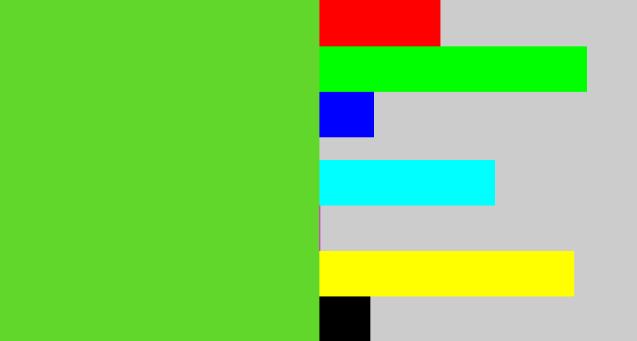 Hex color #61d62b - toxic green