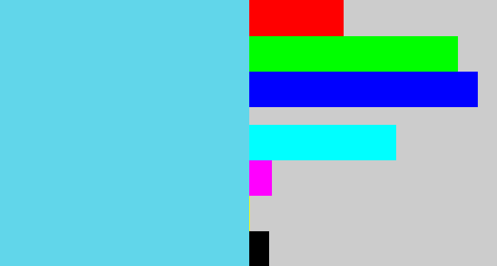 Hex color #61d6ea - lightblue
