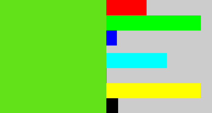 Hex color #61e219 - green apple