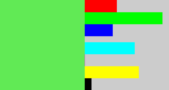 Hex color #61ea55 - lightish green