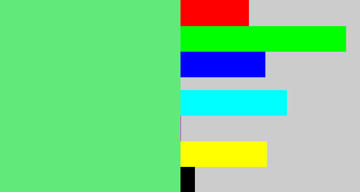Hex color #61ea79 - lightish green