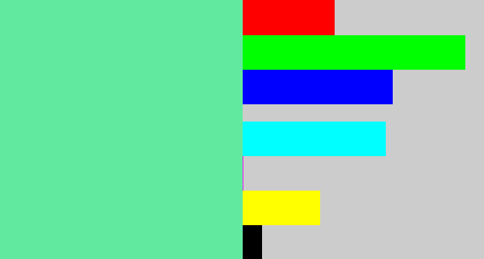 Hex color #61ea9f - light green blue