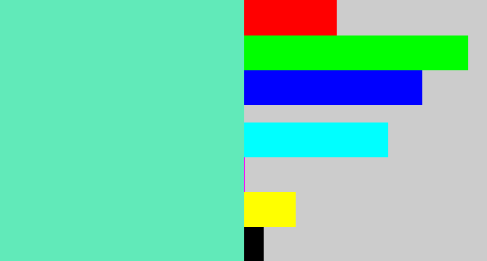 Hex color #61eab9 - light greenish blue