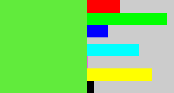 Hex color #61eb3c - toxic green
