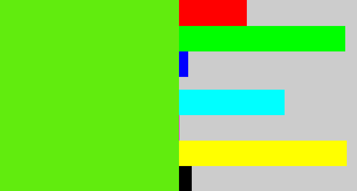 Hex color #61ec0e - bright lime green
