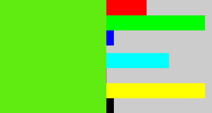 Hex color #61ec11 - bright lime green