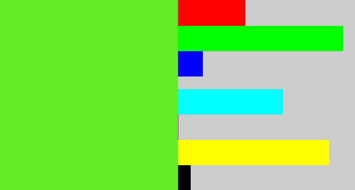 Hex color #61ec23 - toxic green