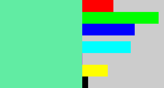 Hex color #61eca3 - light green blue