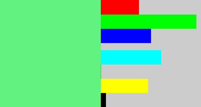 Hex color #61f280 - lightgreen