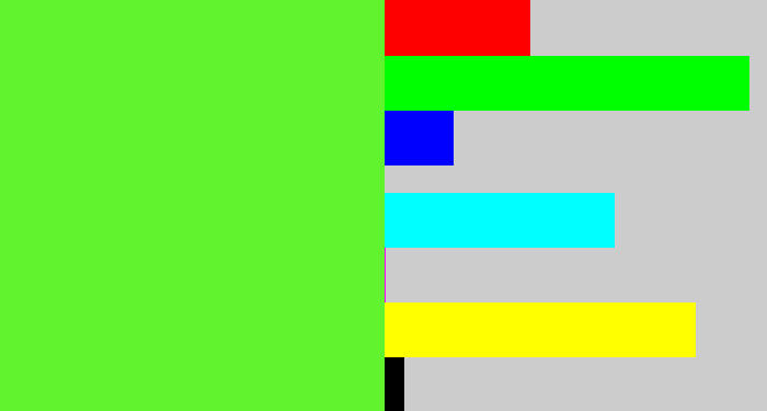 Hex color #61f32e - toxic green