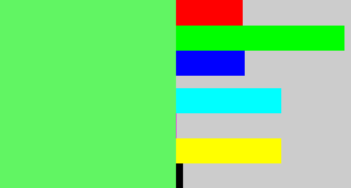 Hex color #61f563 - light bright green