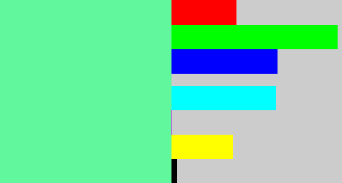 Hex color #61f79d - light green blue