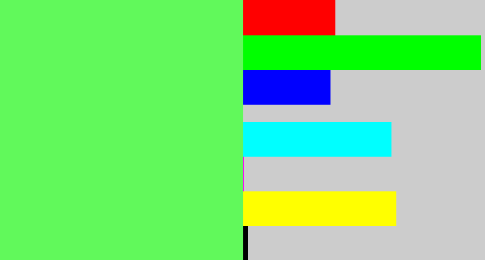 Hex color #61f95b - light bright green