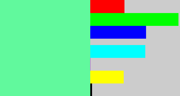Hex color #61f99d - light green blue