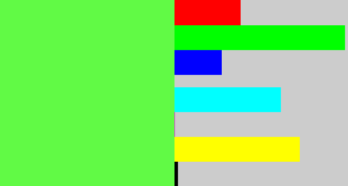 Hex color #61fa45 - light neon green