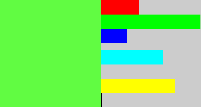 Hex color #61fc42 - light neon green