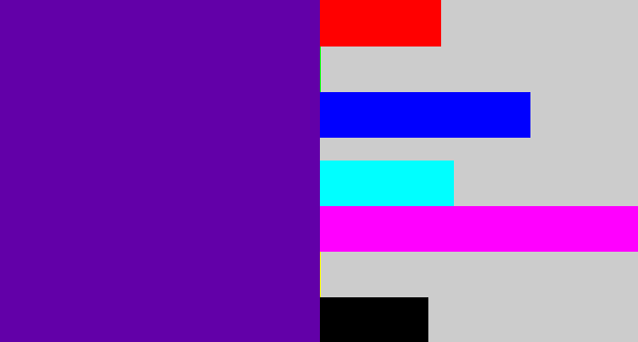 Hex color #6200a8 - violet blue
