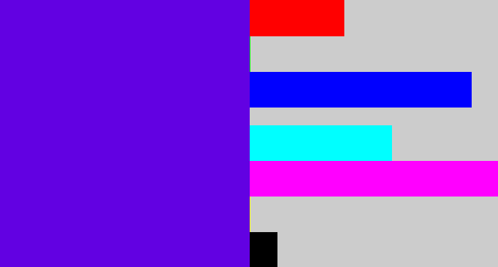 Hex color #6201e2 - blue violet