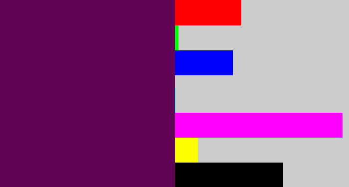 Hex color #620455 - rich purple