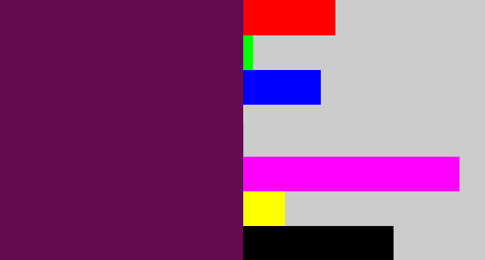 Hex color #620b51 - grape purple