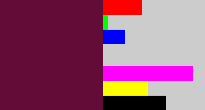 Hex color #620c37 - plum