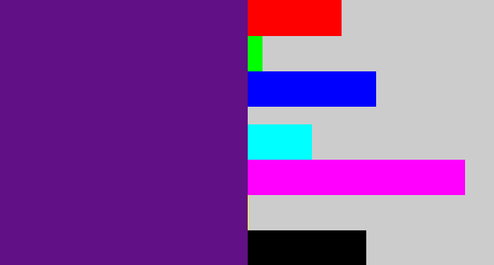 Hex color #621085 - darkish purple