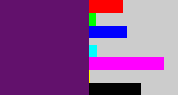 Hex color #62116c - darkish purple
