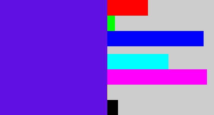 Hex color #6211e5 - blue violet