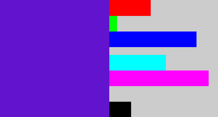 Hex color #6213cd - purple/blue