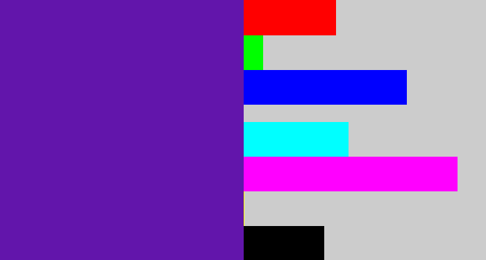 Hex color #6215ab - purple