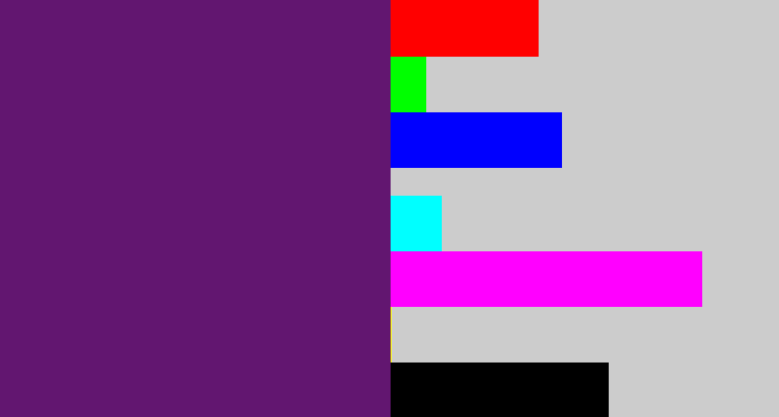 Hex color #621670 - darkish purple