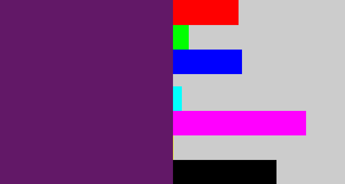 Hex color #621867 - darkish purple