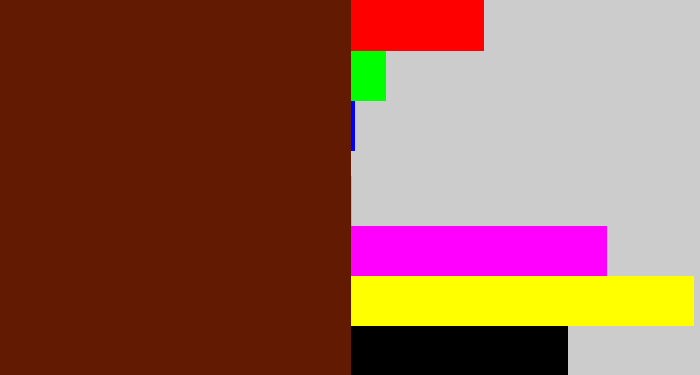 Hex color #621a02 - reddy brown