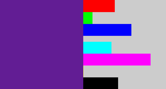 Hex color #621c94 - purple