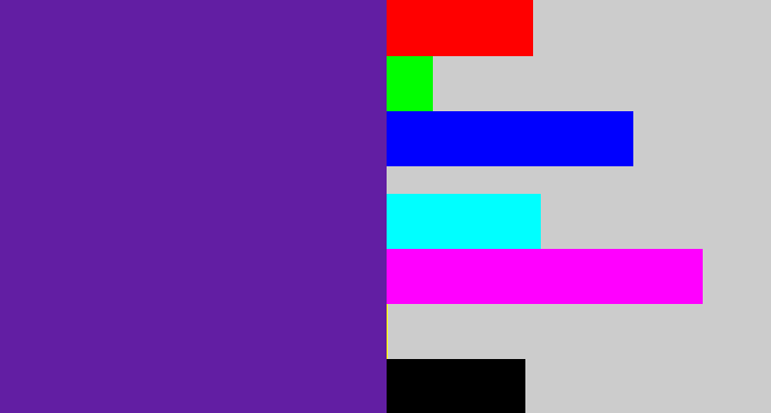 Hex color #621ea3 - purple