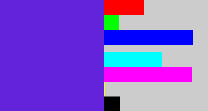 Hex color #6223da - purple/blue
