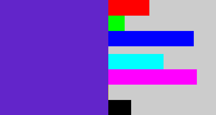 Hex color #6225ca - purple/blue