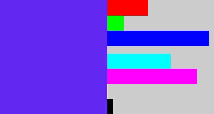 Hex color #6227f1 - purple blue