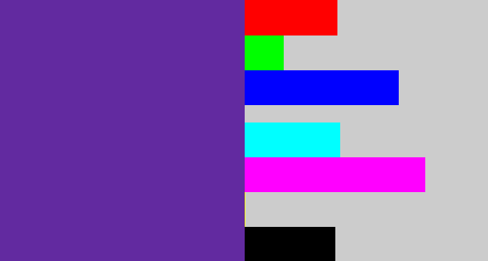 Hex color #622aa0 - purple