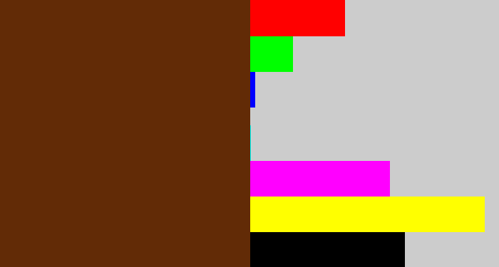 Hex color #622b06 - brown