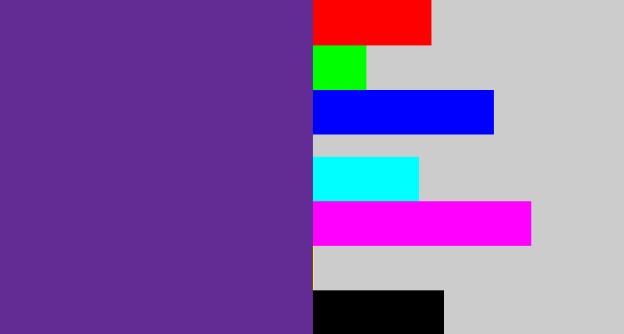 Hex color #622c94 - purple