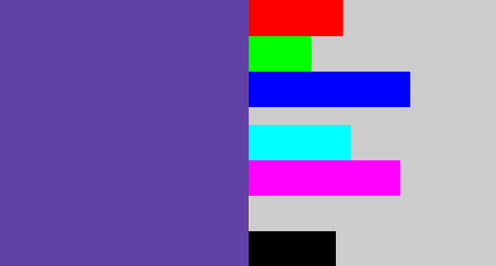 Hex color #6241a7 - bluey purple