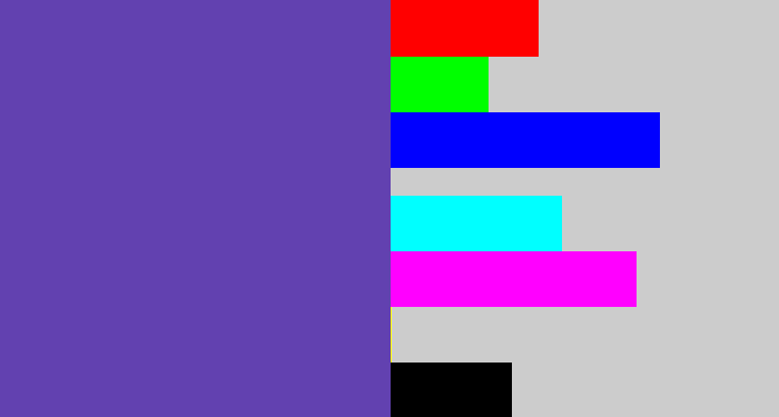 Hex color #6241b0 - bluey purple