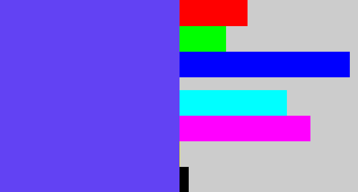 Hex color #6242f3 - purpleish blue