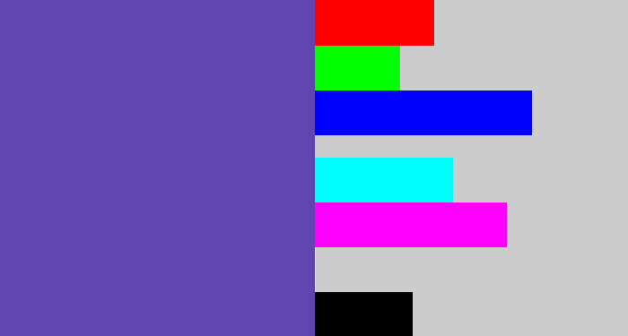 Hex color #6244af - bluey purple