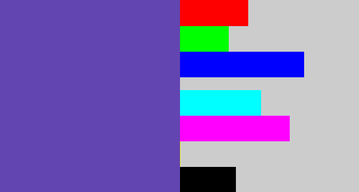 Hex color #6245b1 - bluey purple
