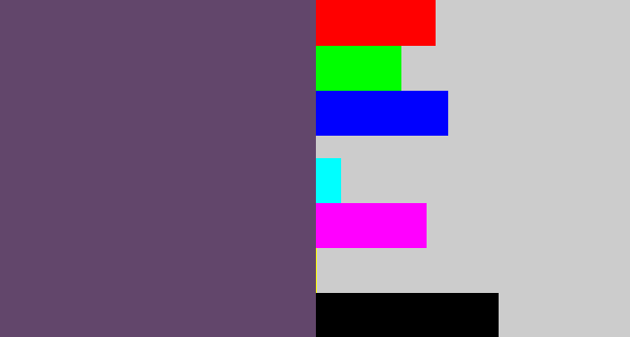 Hex color #62466b - dirty purple