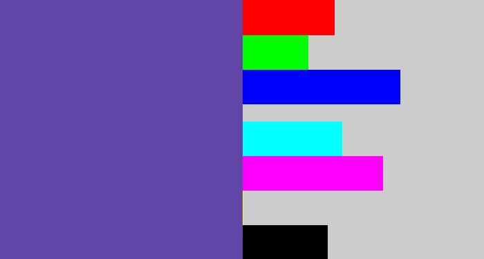 Hex color #6246a7 - bluey purple